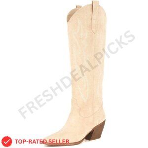 Brand New iiimmu Boots 7.5 Tan Cowboy Suede